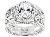 White Cubic Zirconia Rhodium Over Sterling Silver Ring 4.15ctw