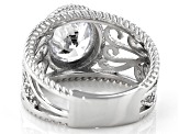 White Cubic Zirconia Rhodium Over Sterling Silver Ring 4.15ctw