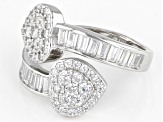 White Cubic Zirconia Rhodium Over Sterling Silver Ring 4.44ctw