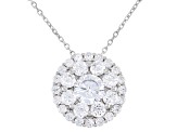 White Cubic Zirconia Rhodium Over Sterling Silver Earrings And Pendant With Chain 5.37ctw