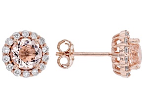 Blush And White Cubic Zirconia 18k Rose Gold Over Sterling Silver Earrings 2.16ctw