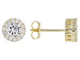 White Cubic Zirconia 18k Yellow Gold Over Sterling Silver Earrings And Pendant With Chain 3.72ctw