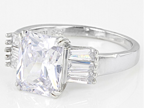 White Cubic Zirconia Rhodium Over Sterling Silver Ring 6.00ctw
