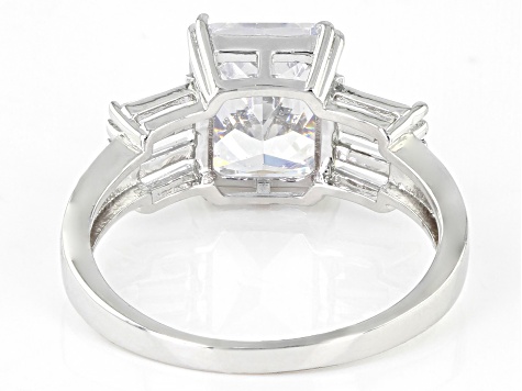 White Cubic Zirconia Rhodium Over Sterling Silver Ring 6.00ctw
