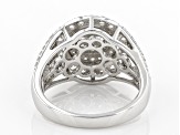 White Cubic Zirconia Rhodium Over Sterling Silver Ring 2.52ctw