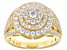 White Cubic Zirconia 18k Yellow Gold Over Sterling Silver Ring 2.52ctw