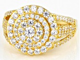 White Cubic Zirconia 18k Yellow Gold Over Sterling Silver Ring 2.52ctw