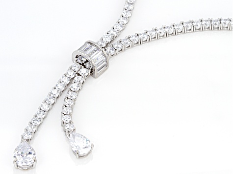 White Cubic Zirconia Rhodium Over Sterling Silver Necklace 39.66ctw