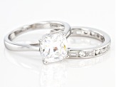 White Cubic Zirconia Rhodium Over Sterling Silver Ring With Band 7.12ctw