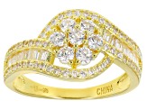 White Cubic Zirconia 18k Yellow Gold Over Sterling Silver Ring 1.75ctw