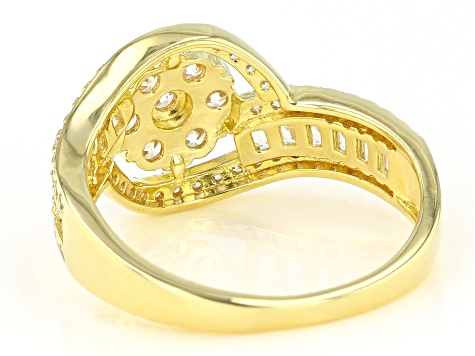 White Cubic Zirconia 18k Yellow Gold Over Sterling Silver Ring 1.75ctw