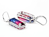 Party Color Tourmaline And White Cubic Zirconia Rhodium Over Sterling Silver Earrings 0.13ctw