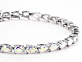 Aurora Borealis Cubic Zirconia Rhodium Over Sterling Silver Ring And Bracelet Set 21.15ctw