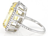 Canary And White Cubic Zirconia Rhodium Over Sterling Silver Ring 17.01ctw