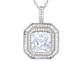 White Cubic Zirconia Rhodium Over Sterling Silver Pendant With Chain 6.85ctw