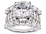 White Cubic Zirconia Rhodium Over Sterling Silver Ring 15.65ctw