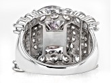 White Cubic Zirconia Rhodium Over Sterling Silver Ring 15.65ctw
