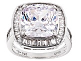 White Cubic Zirconia Rhodium Over Sterling Silve Ring 11.50ctw