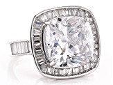 White Cubic Zirconia Rhodium Over Sterling Silve Ring 11.50ctw