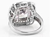 White Cubic Zirconia Rhodium Over Sterling Silve Ring 11.50ctw