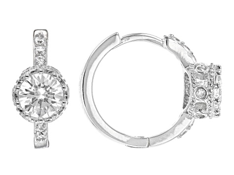 White Cubic Zirconia Rhodium Over Sterling Silver Earrings 2.39ctw