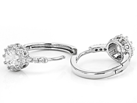 White Cubic Zirconia Rhodium Over Sterling Silver Earrings 2.39ctw
