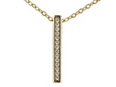White Cubic Zirconia 18k Yellow Gold Over Sterling Silver "Faith" Pendant With Chain 0.13ctw
