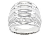 White Cubic Zirconia Rhodium Over Sterling Silver Ring 0.61ctw