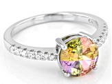 Multicolor Cubic Zirconia Rhodium Over Sterling Silver Ring 2.65ctw