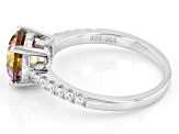 Multicolor Cubic Zirconia Rhodium Over Sterling Silver Ring 2.65ctw