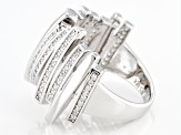 White Cubic Zirconia Rhodium Over Sterling Silver Ring 1.05ctw