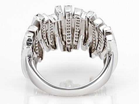 White Cubic Zirconia Rhodium Over Sterling Silver Ring 1.05