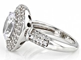 White Cubic Zirconia Rhodium Over Sterling Silver Ring 6.37ctw
