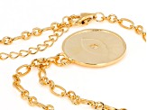 White Cubic Zirconia 18k Yellow Over Sterling Silver Evil Eye Necklace 0.06ctw
