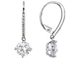 Cubic Zirconia Platinum Over Sterling Silver Ring and 2 Earrings Set