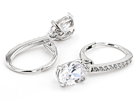 Cubic Zirconia Platinum Over Sterling Silver Ring And 2 Earrings Set