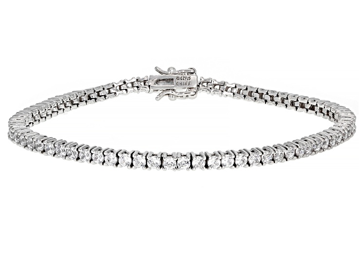 Cubic Zirconia Platinum Over Sterling Silver Bracelet 8.77ctw