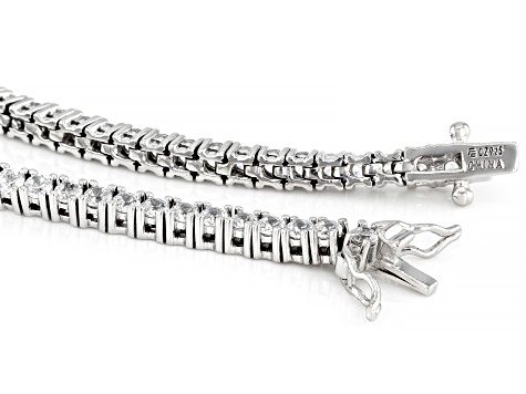 Cubic Zirconia Platinum Over Sterling Silver Bracelet 8.77