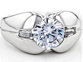 Cubic Zirconia Rhodium Over Sterling Silver Ring 3.97ctw  (2.20 DEW)