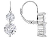 Cubic Zirconia Rhodium Over Sterling Silver Earrings 5.92ctw (3.48 DEW)