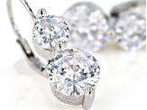 Cubic Zirconia Rhodium Over Sterling Silver Earrings 5.92ctw  (3.48 DEW)