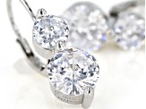Cubic Zirconia Rhodium Over Sterling Silver Earrings 5.92ctw (3.48 DEW)