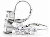 Cubic Zirconia Rhodium Over Sterling Silver Earrings 5.92ctw  (3.48 DEW)