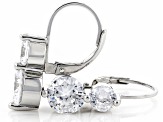 Cubic Zirconia Rhodium Over Sterling Silver Earrings 5.92ctw (3.48 DEW)