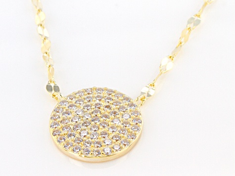 Cubic Zirconia 18k Yellow Gold Over Sterling Silver Necklace 0.63ctw  (0.31ctw DEW)