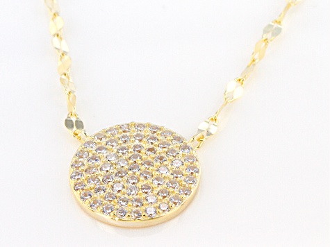 White Cubic Zirconia 18k Yellow Gold Over Sterling Silver Necklace 0.63ctw