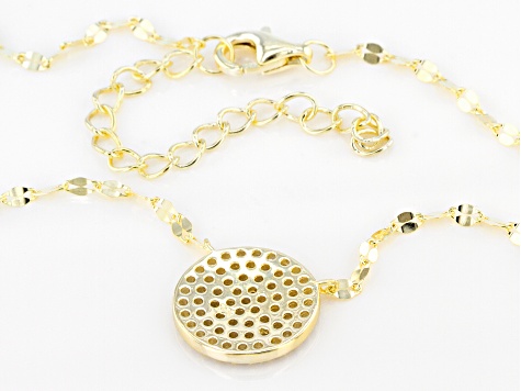 Cubic Zirconia 18k Yellow Gold Over Sterling Silver Necklace 0.63ctw (0.31ctw DEW)