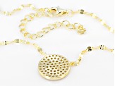 White Cubic Zirconia 18k Yellow Gold Over Sterling Silver Necklace 0.63ctw