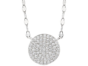 White Cubic Zirconia Rhodium Over Sterling Silver Necklace 0.63ctw