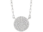 White Cubic Zirconia Rhodium Over Sterling Silver Necklace 0.63ctw